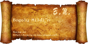 Bogoly Milán névjegykártya